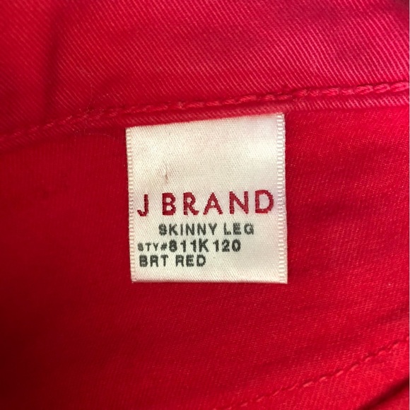 J Brand 811 Mid Rise Skinny Leg Pants in Bright Red Size 26 - Picture 10 of 14